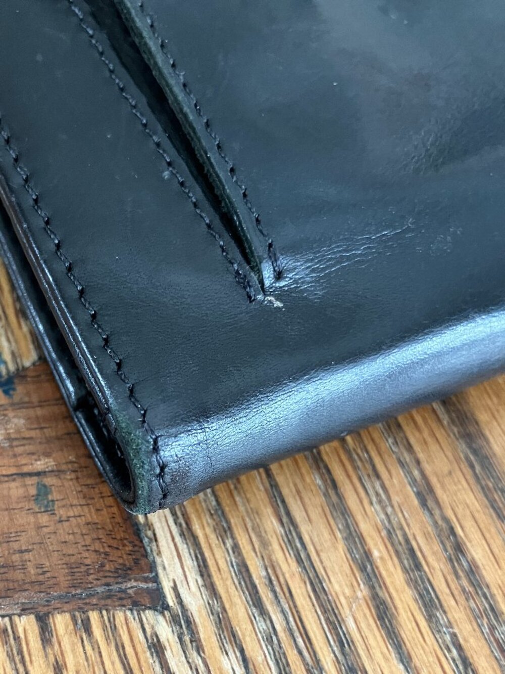 Vintage Coach Black Leather Wallet w/ Checkbook Holder - Picture 3 of 9